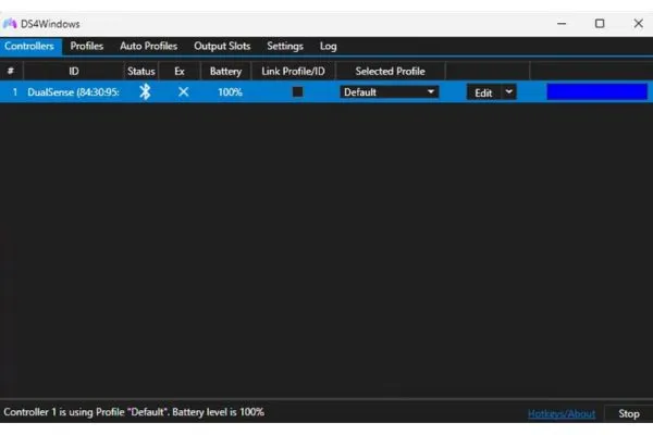 PS5 controller connected with DNS4