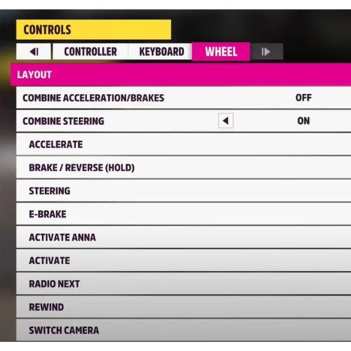 thrustmaster t248 wheel in game settings