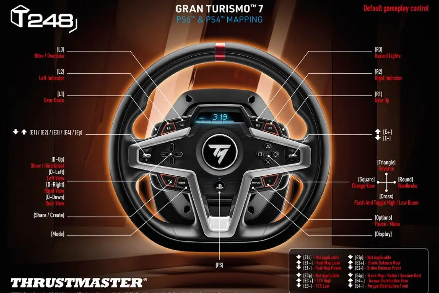 thrustmaster T248 Wheel Button layout